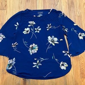 Blue floral blouse